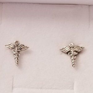 AOBOCO S925 Silver Medical Nursing Earrings Swarovski Crystal